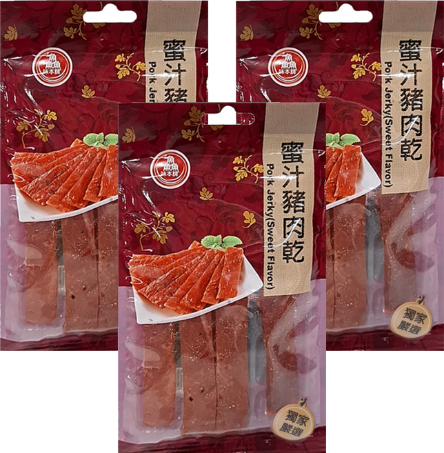 長松食品 鱻味本舖 蜜汁豬肉乾, 50g, 3包