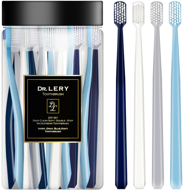닥터레리 딥 클린 부드러운 이중구조 미세모 칫솔, 20개입, 1세트