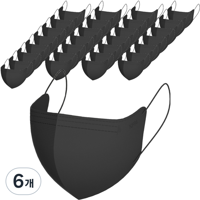 가드데이 KF94 새부리형 황사방역 컬러 마스크 대형, 블랙, 6개, 100매입