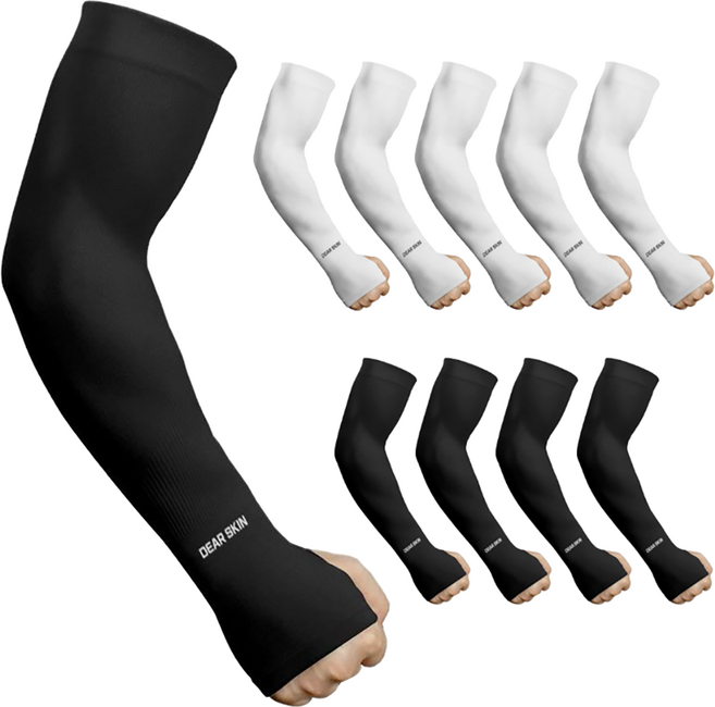 디어스킨 자외선 차단 손가락 쿨토시 2p, 화이트 + 블랙, 10세트