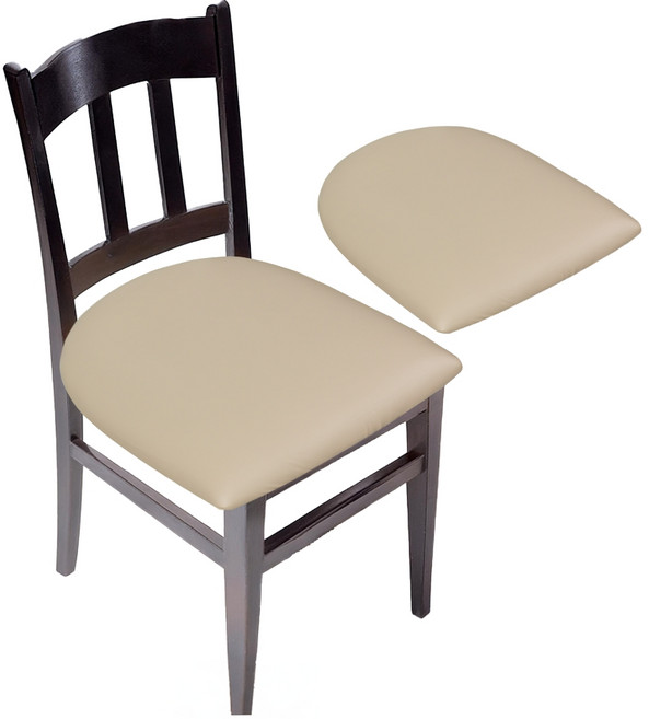 하늬통상 PU 사각 가죽 의자커버, 베이지, 2개