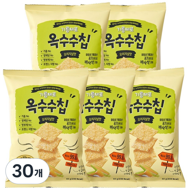 零油玉米片餅乾, 60g, 30個