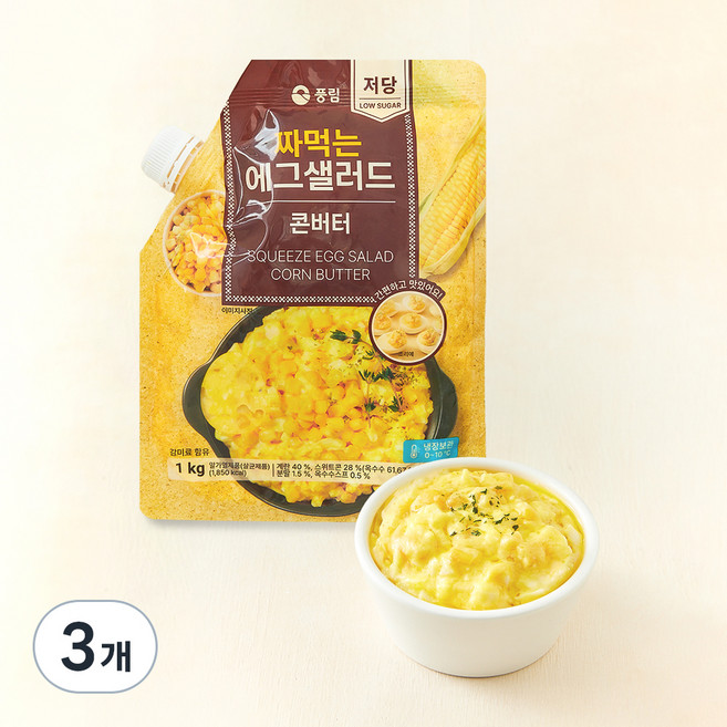풍요한아침 저당 짜먹는 콘버터 에그샐러드, 1kg, 3개