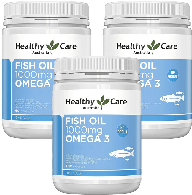 Healthy Care 澳洲深海魚油 Omega-3 膠囊 400顆, 587.2g, 3罐