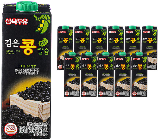 삼육두유 검은콩 칼슘 두유, 950ml, 12개