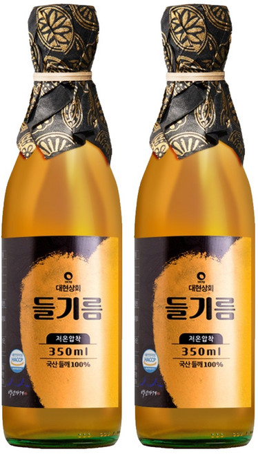 대현상회 저온압착 국산 들기름, 350ml, 2개