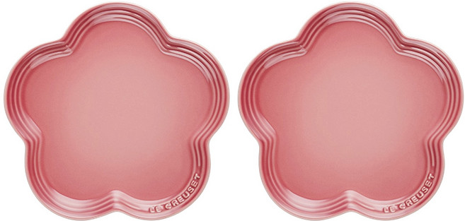 LE CREUSET 瓷器花型盤, 薔薇粉, 2個