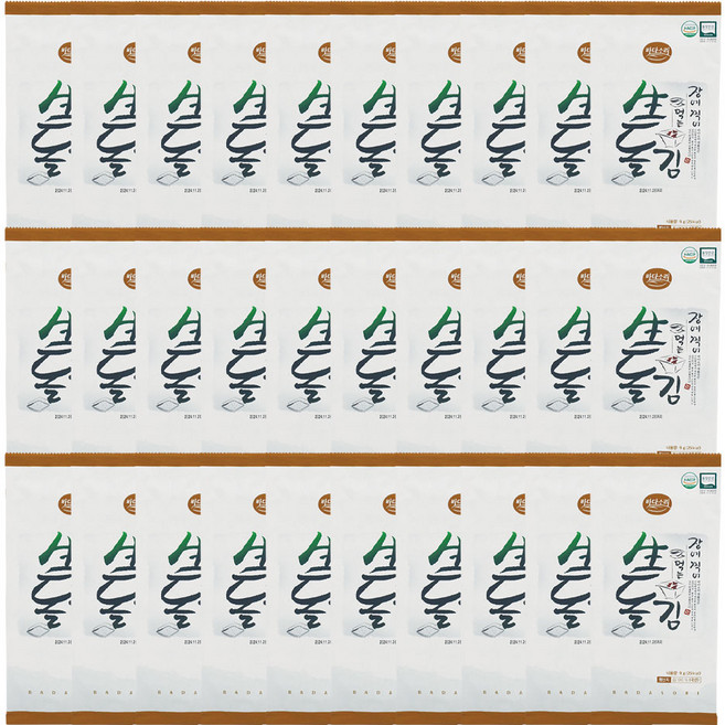 바다소리 장에 찍어먹는 생돌김 반절, 9g, 30개