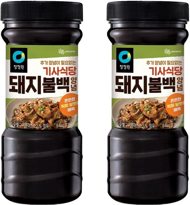 청정원 기사식당 돼지불백양념, 840g, 2개