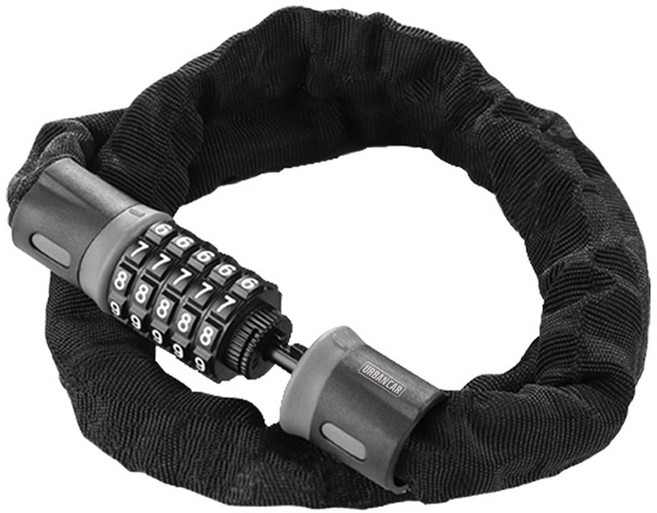 어반카 탄소강 오토바이 자물쇠 와이어락 1.5m 중형, 블랙 + 그레이, 1개