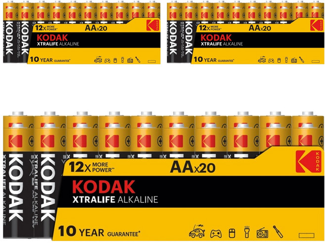 코닥 알카라인 건전지 AA 벌크형, 20개입, 3개