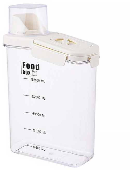 韓系奶油密封雜糧罐 2.8L, 奶油色, 1個