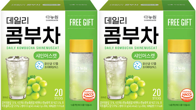 Danongwon 每日康普茶 麝香葡萄風味, 20入, 2個