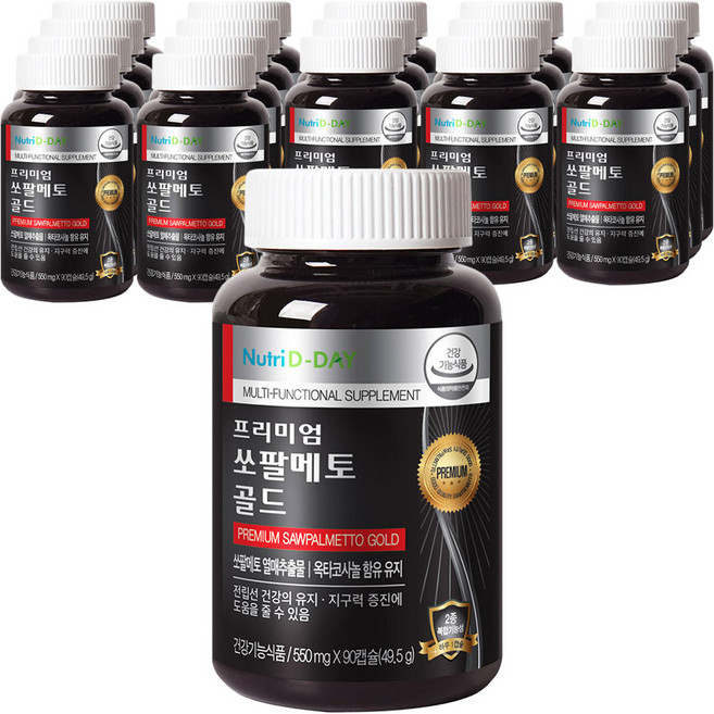 뉴트리디데이 프리미엄 쏘팔메토 골드, 90정, 49.5g, 18개