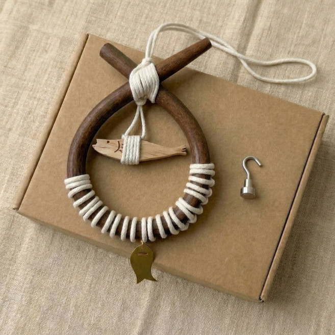 콤튼 소코뚜레 액막이명태 재물운 풍수지리 개업 이사선물, 원목