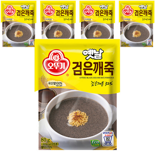 오뚜기 옛날 검은깨죽, 80g, 5개