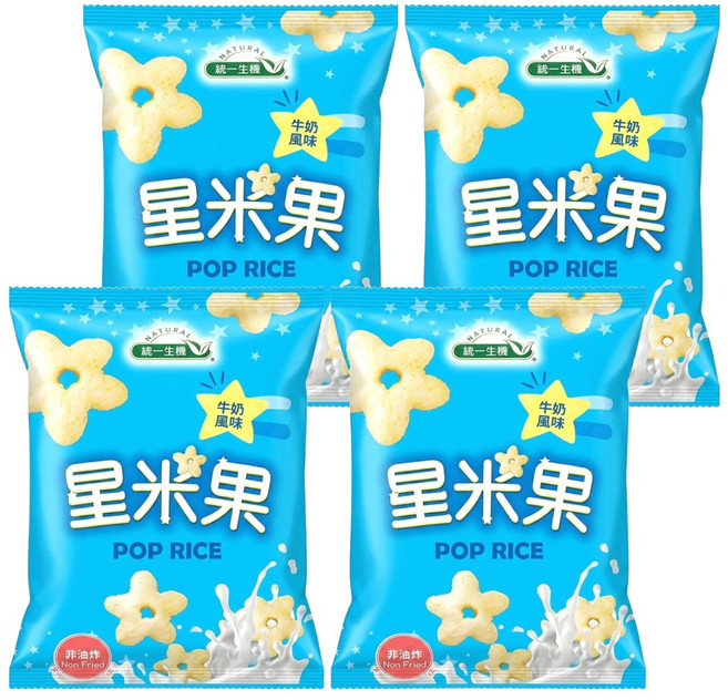 統一生機 星米果 牛奶風味, 50g, 4包