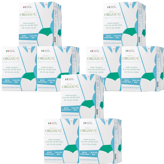 ORGANYC 마더레이트 플로우 생리대 날개형, 소형, 10개입, 9개
