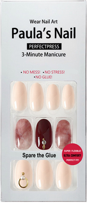 Paula’sNail 光療秒貼美甲 30片, 栗子蒙布朗, 1組