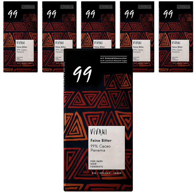 비바니 유기농 다크 99% 초콜릿, 80g, 6개