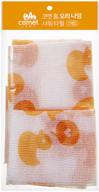 코멧 홈 나염 샤워타올 2개입, 오리, 1개