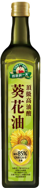 得意的一天 高油酸葵花油 富含維生素E 無添加物 適合高溫烹調, 750ml, 1瓶