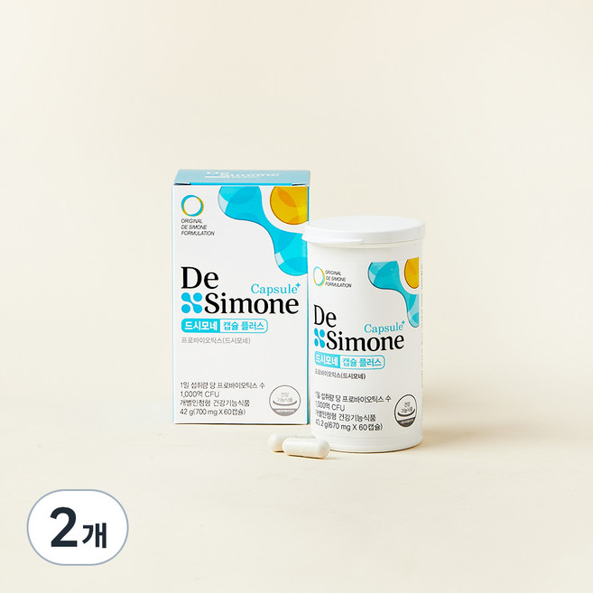 드시모네 프로바이오틱스 캡슐 플러스 1000억 40.2g, 60정, 2개