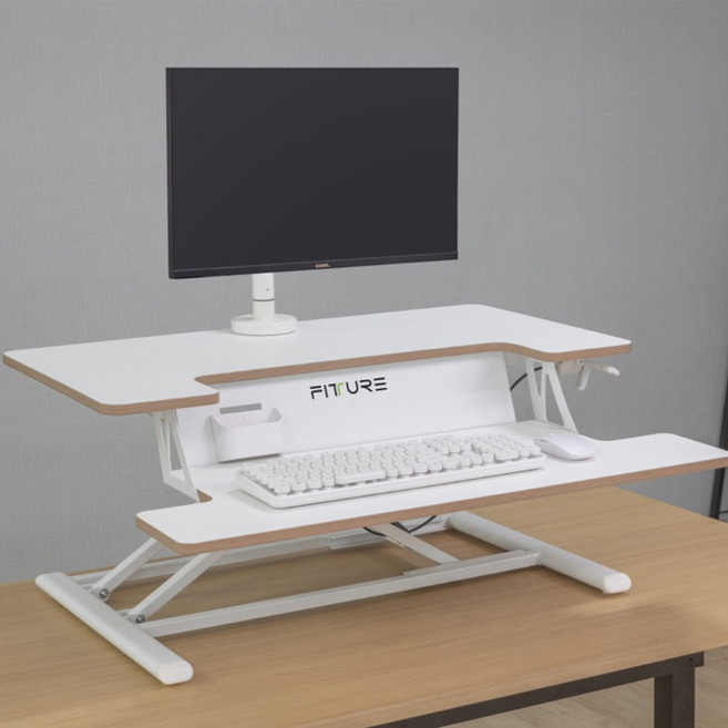 핏쳐 수동식 높이 조절 스탠딩 데스크 FDMA1 책상높이조절대, 화이트