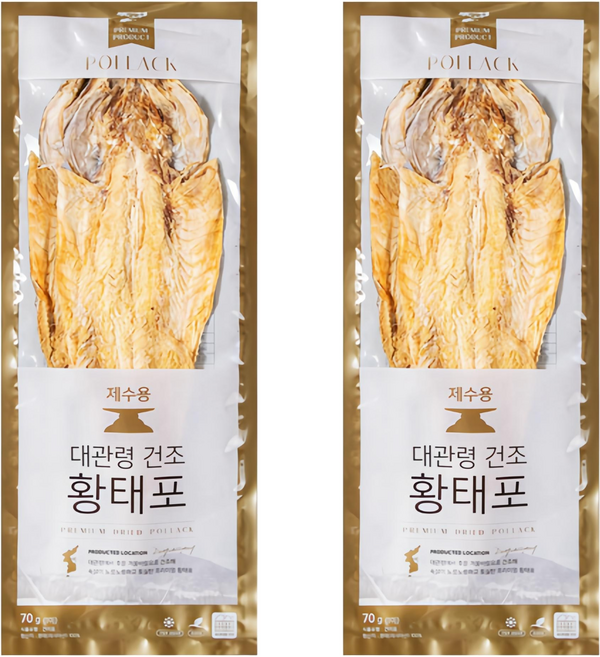 청해명가 대관령 건조 황태포, 70g, 2개