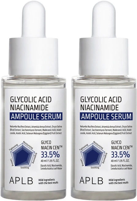 APLB 글리콜산 나이아신아마이드 앰플 세럼, 40ml, 2개 - 쿠팡
