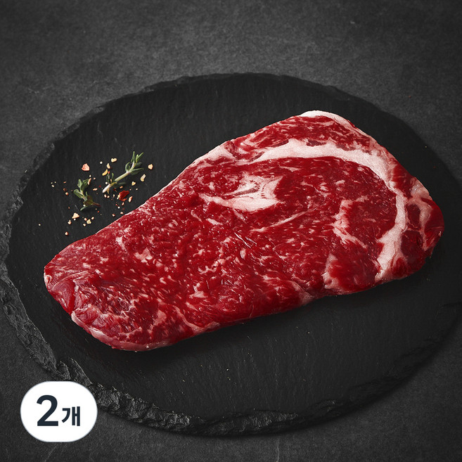 한우 숙성등심 2등급 구이용 (냉장), 200g, 2개