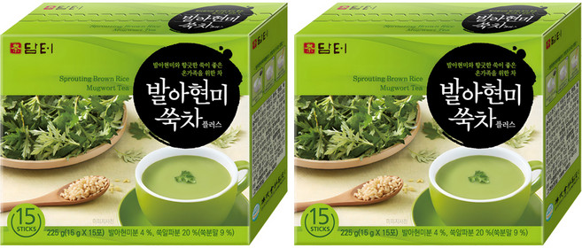 담터 발아현미 쑥차 플러스, 15g, 15개입, 2개