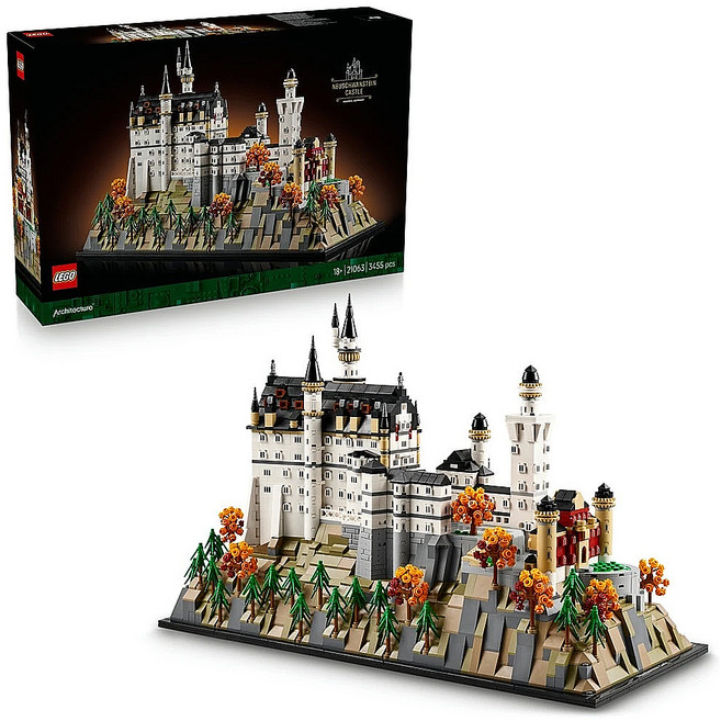 LEGO 21063 經典建築系列 新天鵝堡 Neuschwanstein Castle, 1套, 黑色 + 白色 + 綠色