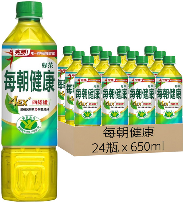 每朝健康 綠茶, 650ml, 24瓶