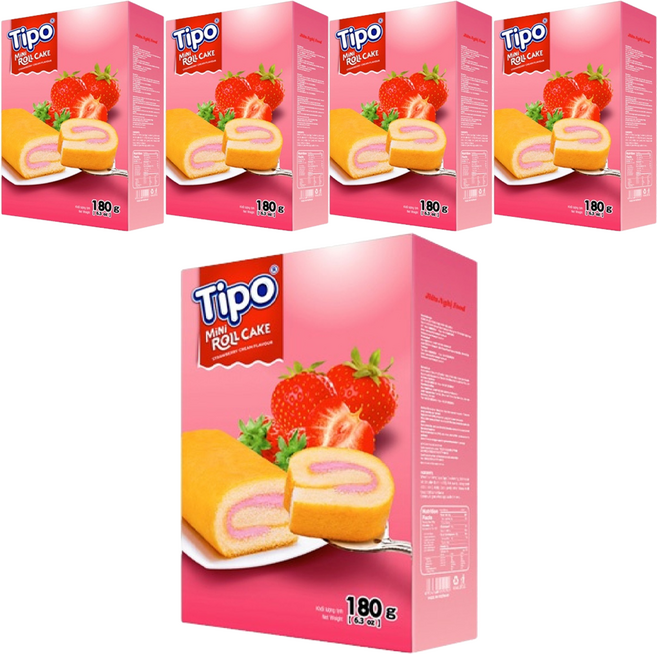 Tipo 瑞士捲 草莓口味, 180g, 5盒