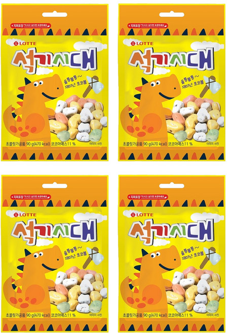 롯데웰푸드 석기시대 초콜릿, 90g, 4개