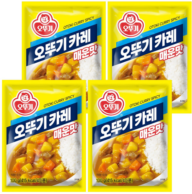 오뚜기 카레 과립형 매운맛, 100g, 4개