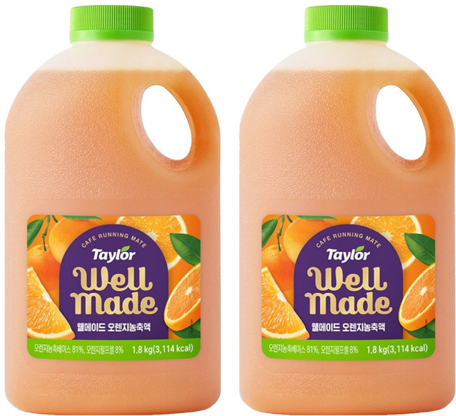테일러 웰메이드 오렌지 농축액, 1.8kg, 2개