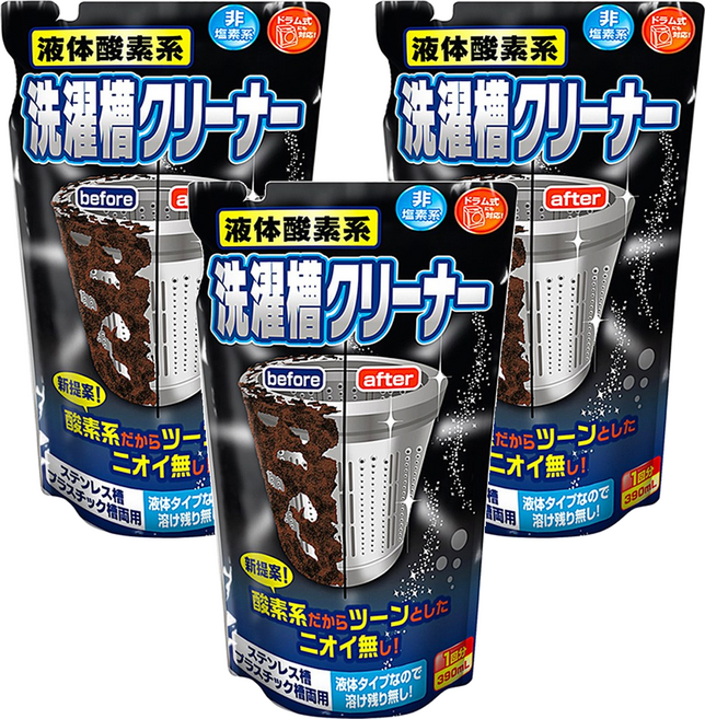 ROCKET 火箭 日本製液體酸素系 洗衣槽 清潔劑, 390ml, 3個