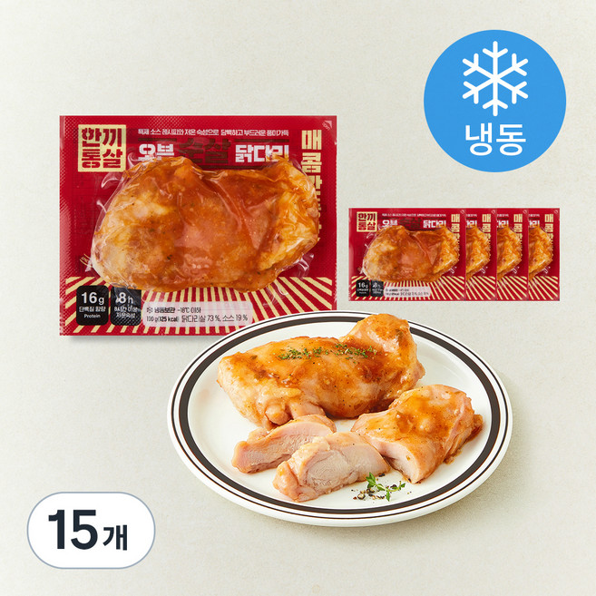 한끼통살 오븐 순살 닭다리 매콤깐풍맛 (냉동), 100g, 15개, 1개입