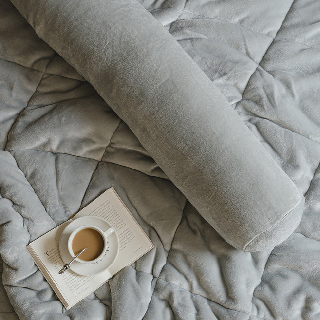 아망떼 소울메이트 장모 극세사 바디필로우 커버, 그레이