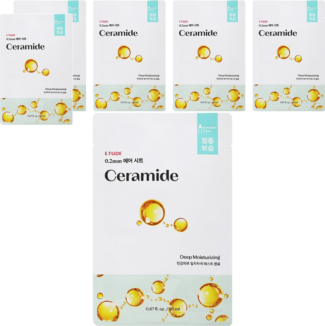 ETUDE 天天敷0.2極肌蜜面膜 神經醯胺, 1片, 6包