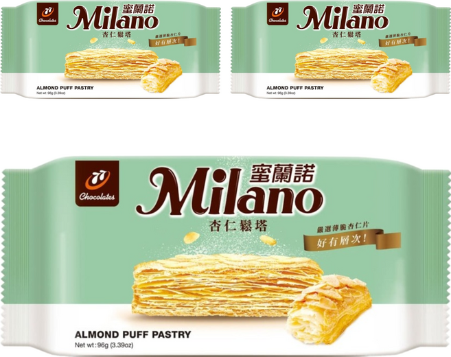 77 Milano 蜜蘭諾 杏仁鬆塔 8入, 96g, 3包