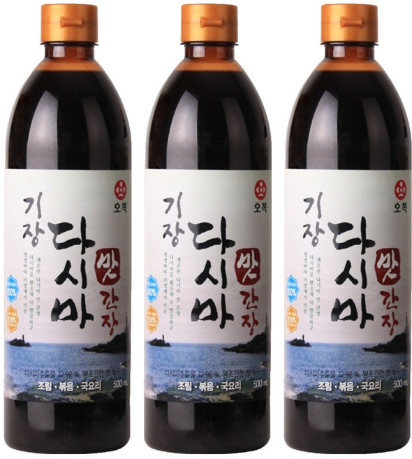 오복식품 기장 다시마 맛간장, 3개, 500ml