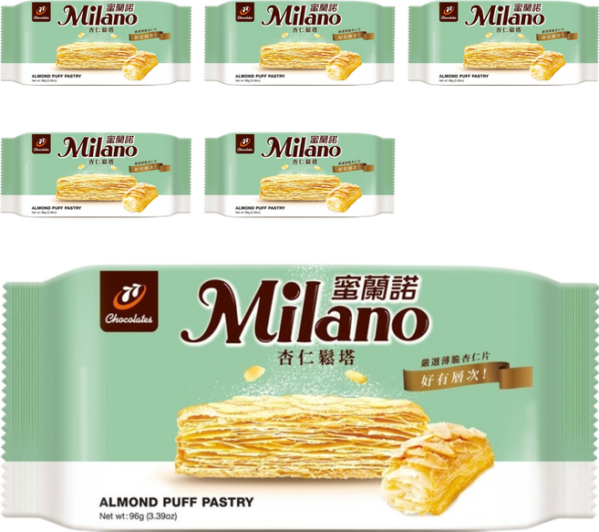 77 Milano 蜜蘭諾 杏仁鬆塔 8入, 96g, 6包