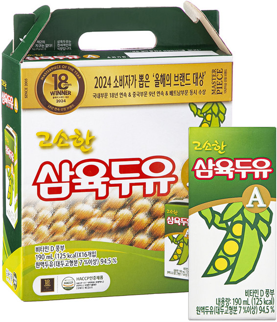 삼육두유 고소한 두유 A, 190ml, 16개