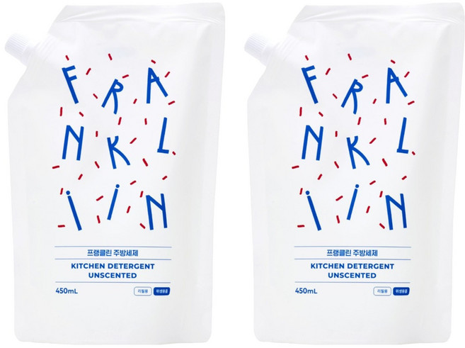 FRANKLIIN 유아용 주방세제 리필, 2개, 450ml