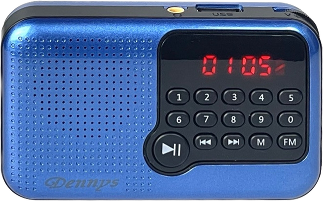 Dennys 丹尼斯 SD USB MP3迷你喇叭, 藍色, MS-K213