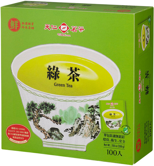 天仁茗茶 綠茶, 2g, 100包, 1盒