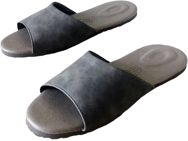 TAIWAN SLIPPER 台灣犀利趴 台灣製造 風格系列 麂皮紋皮質室內拖鞋, 灰色, 1雙
